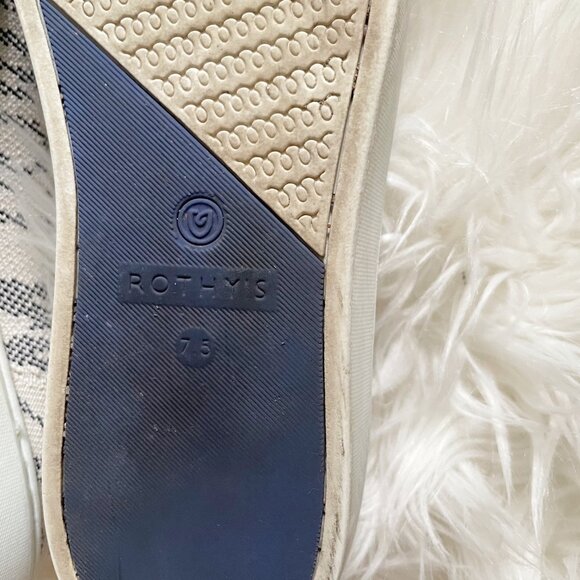 Rothy’s White Black Maritime Tiger Stripe Retired Print Slip On Shoes - Picture 7 of 9